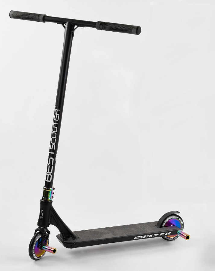 Самокат трюковый Best Scooter Simbiote Hic-система пеги алюминиевый диск/дека Black (102305) - фото 1