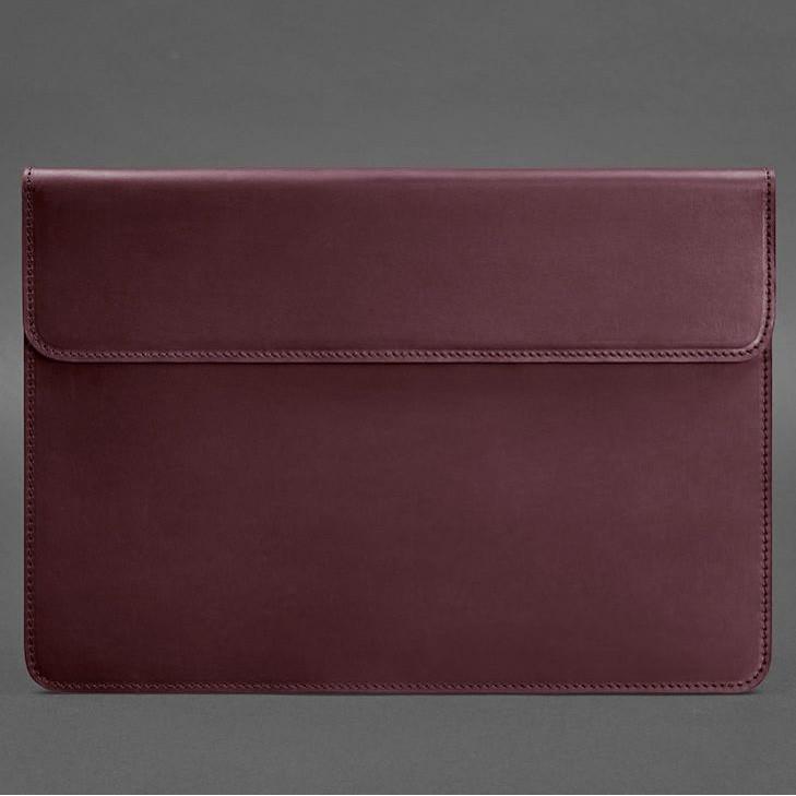 Чохол конверт шкіряний на магнітах для ноутбука універсальний Crazy Horse Бордовий (A-027997) - фото 2