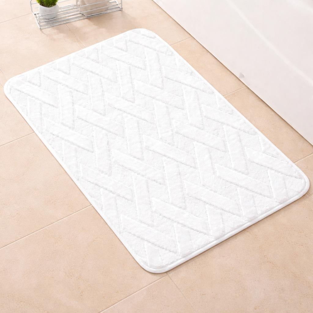 Коврик для ванной комнаты и душа коврик для ног в ванну микрофибра антискользящий c узором 40х60 см Белый