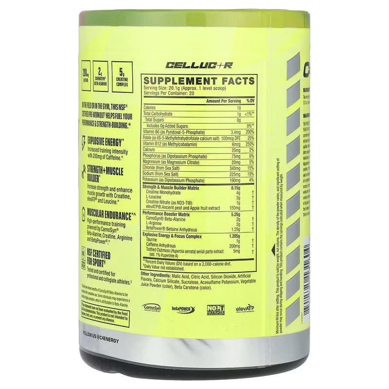 Передтренувальний комплекс Cellucor C4 Sport Strength Pre-Workout Watermelon 402 г - фото 2