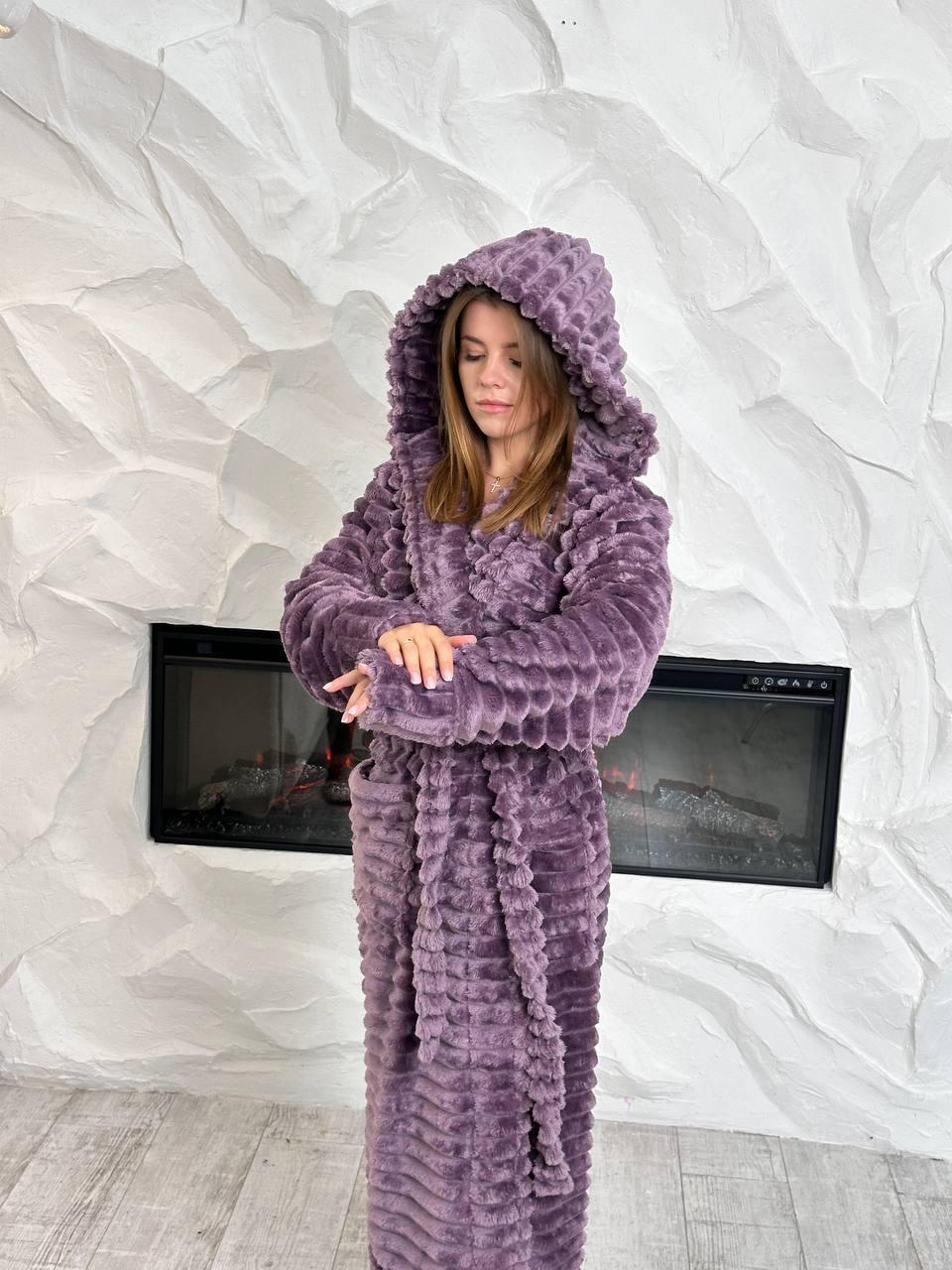 Халат женский махровый L Лавандовый (Д-Al-sharpey-halat-010) (28948329)