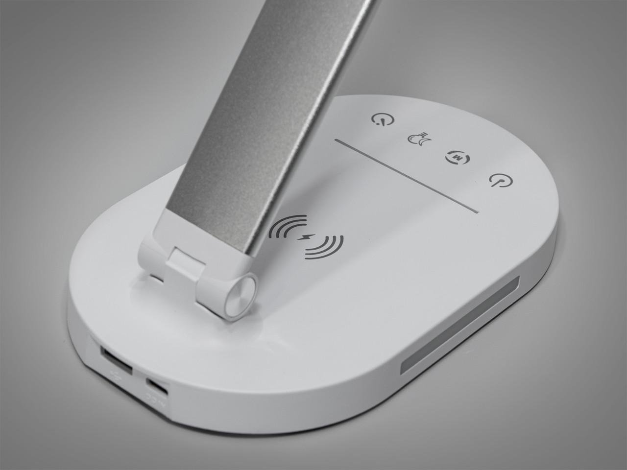 Настільна LED лампа з бездротовою зарядкою A5503SL-W-CH-LS 6W Хром матовий (2140355297) - фото 6