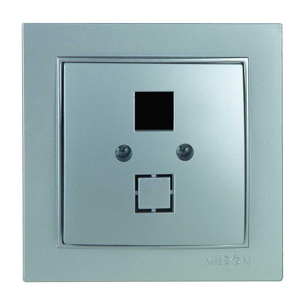 Розетка Nilson Thor комп'ютерна без модуля Сріблястий (27131042)