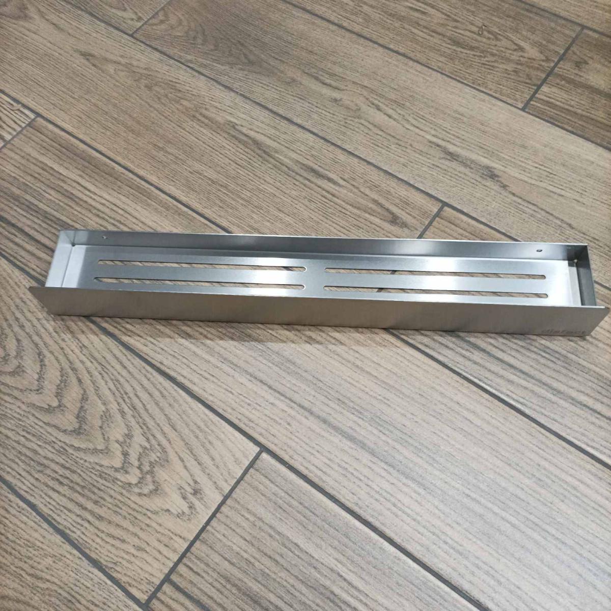 Полиця пряма відкрита Disfact HH-50 L-форми з нержавіючої сталі для ванної кімнати 50 см Сріблястий (3333) - фото 8