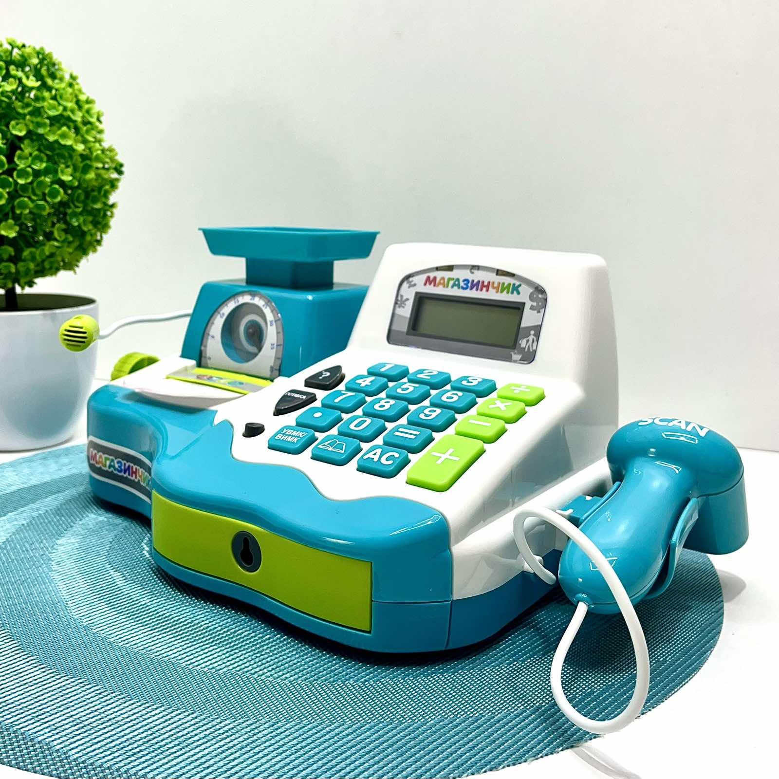 Дитячий ігровий касовий апарат Limo Toy з продуктами вагами блакитний (7162-2 UA) - фото 7 Дитячий ігровий касовий апарат Limo Toy з продуктами вагами блакитний (7162-2 UA) - фото 7
