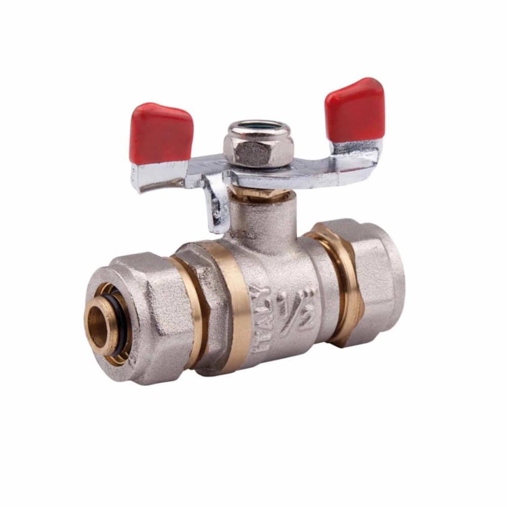 Кран шаровой прямой Valve SV331W20 никелированный 20х20 мм (FRRS00003155)