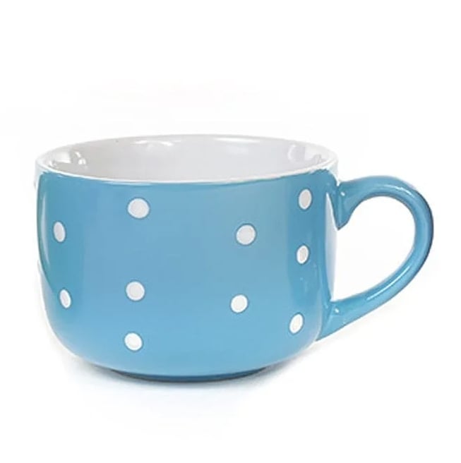 Чашка керамическая Flora в горошек 0,45 л Голубой (32161)