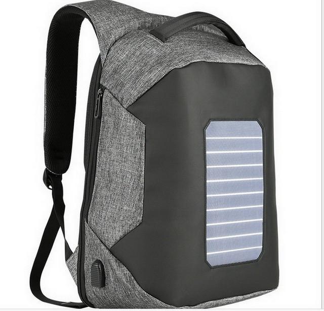 Рюкзак SUNROZ Solar Backpack SUN0424 с солнечной панелью Серо-Черный