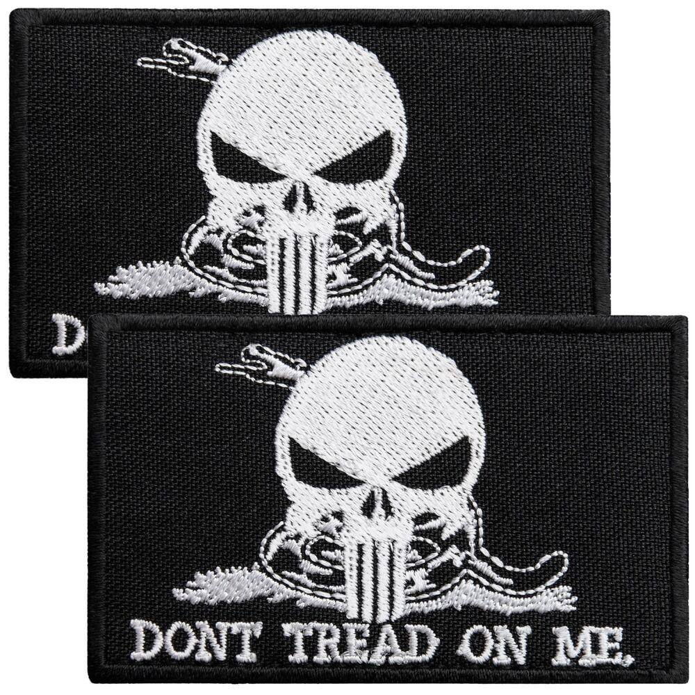 Набор шевронов с липучкой ''Don`t Tread On Me'' Punisher 5х8 см 2 шт. Черный (25507)