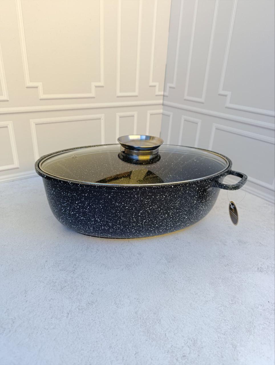 Гусятниця Edenberg EB-9173 з алюмінію з антипригарним мармуровим покриттям 8 л Чорний (29889287)