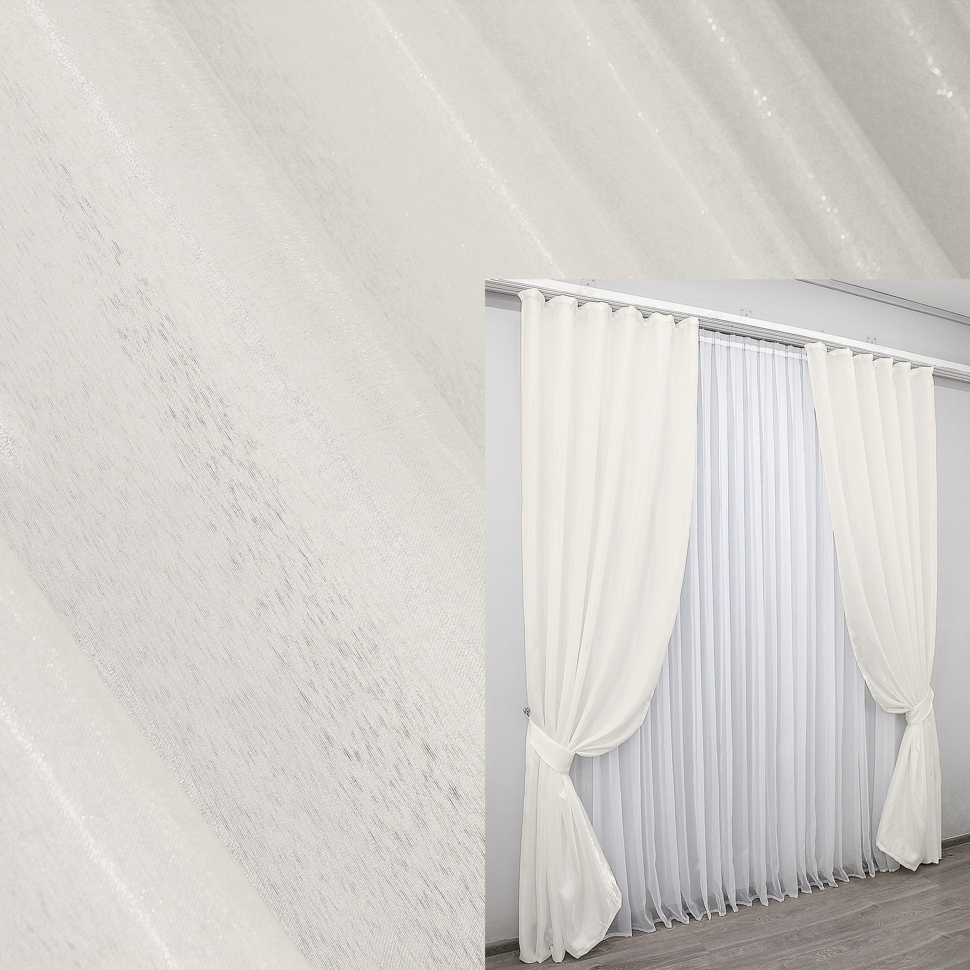 Комплект штор VR-Textil Атлас № 788ш монорей 150х270 см 2 шт. Молочный (30-573) - фото 2 Комплект штор VR-Textil Атлас № 788ш монорей 150х270 см 2 шт. Молочный (30-573) - фото 2