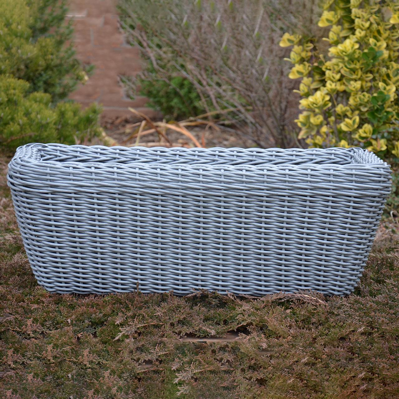 Кашпо прямокутне для рослин та квітів з штучного ротангу/ручної роботи 45 л Сірий (24788608) - фото 5 Кашпо прямокутне для рослин та квітів з штучного ротангу/ручної роботи 45 л Сірий (24788608) - фото 5