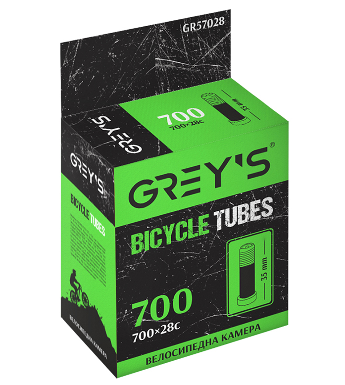 Велокамера GREY'S 28" 700x28 мм AV 35 мм (GR57028) Велокамера GREY'S 28" 700x28 мм AV 35 мм (GR57028)