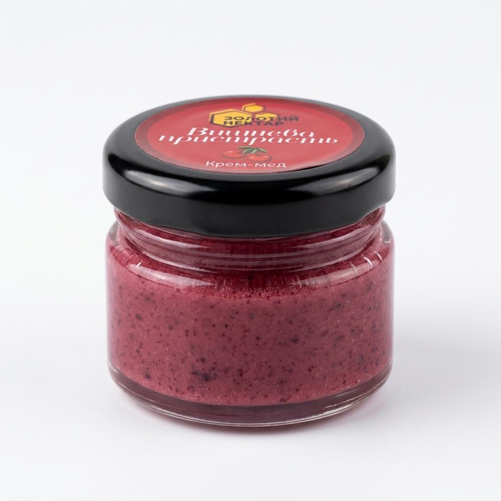 Крем-мед Золотой Нектар Вишневая страсть натуральный медовый десерт 50 г Крем-мед Золотой Нектар Вишневая страсть натуральный медовый десерт 50 г