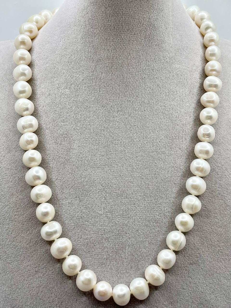 Бусы жемчуга 9-10 мм 45 см Белый (9279)