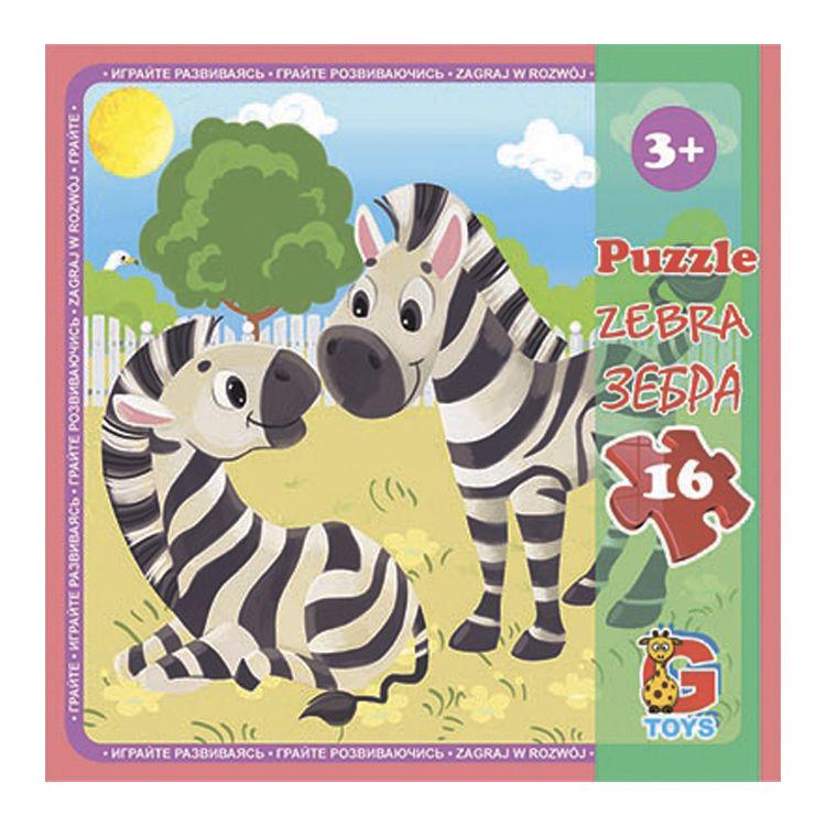 Пазл Зоопарк Зебра 16 элементов 21х20 см Пазл Зоопарк Зебра 16 элементов 21х20 см