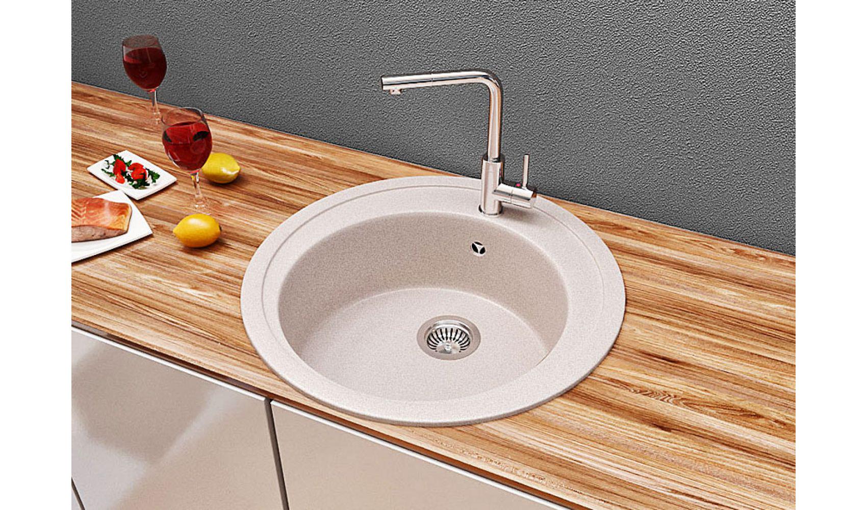 Кухонная мойка Lexona Blansh гранитная з краном Авена - фото 2