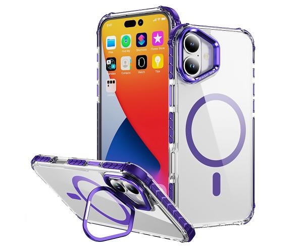 Чохол Rainbow Braid with Camera Stand для iPhone 17 з підтримкою бездротової зарядки Фіолетовий
