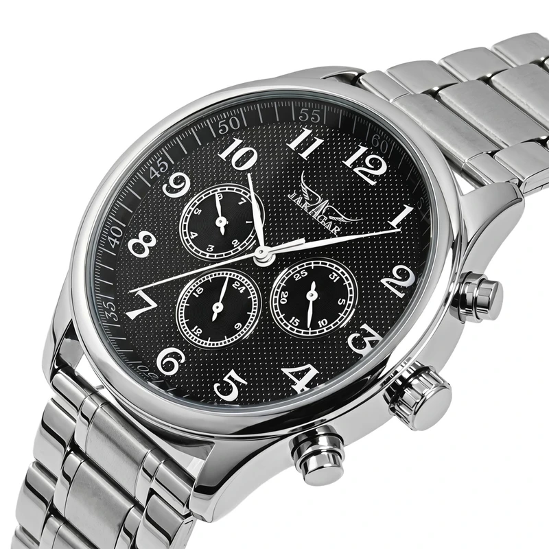 Годинник чоловічий механічний Jaragar Elite Pure 2 ремінці Silver (37560)