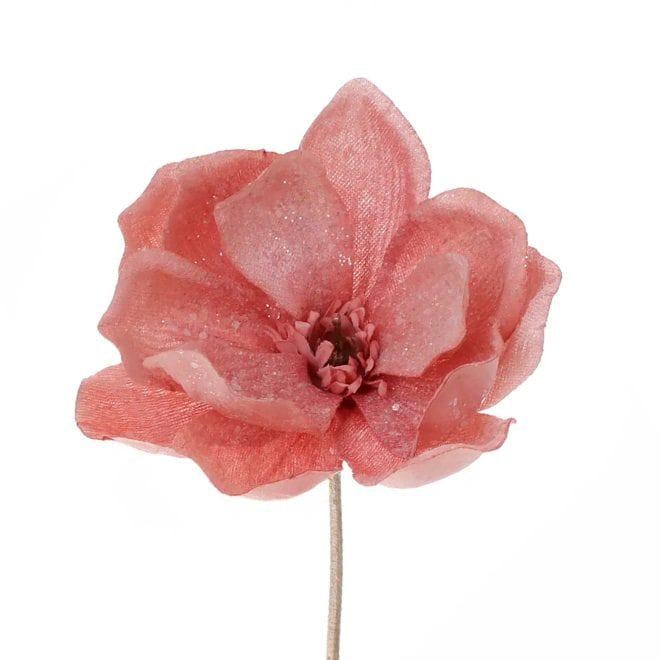 Цветок новогодний Flora Магнолия Розовый (12993)