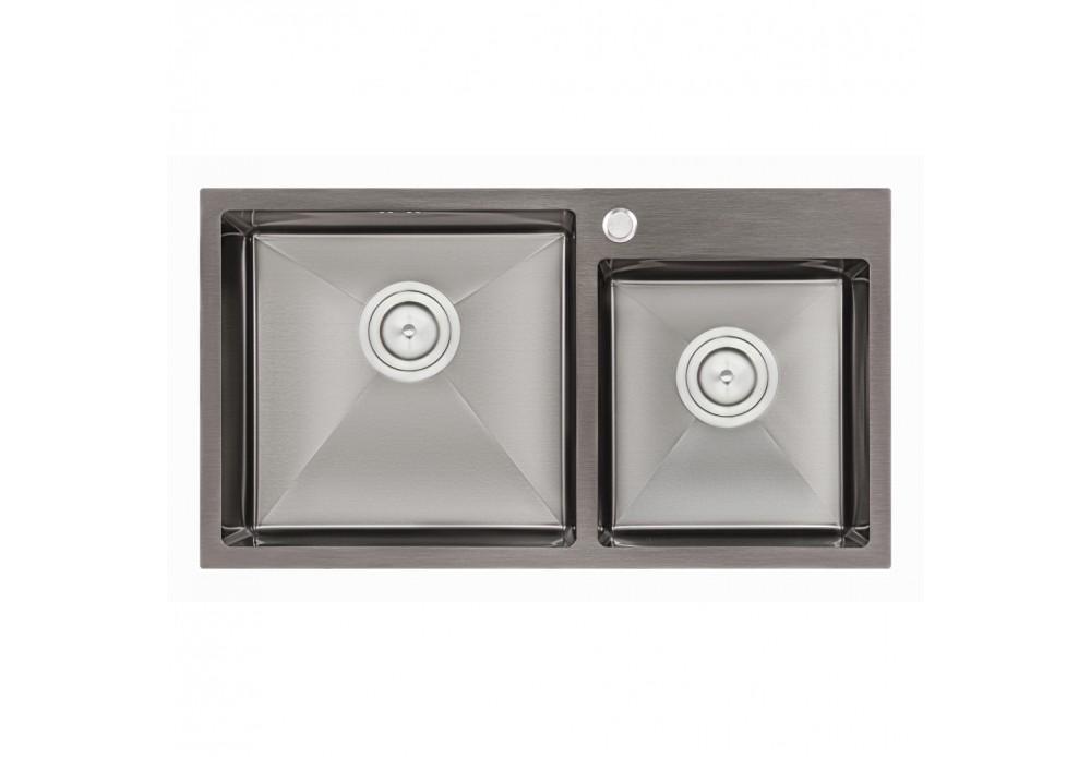 Кухонна мийка Q-tap S7843BL 2,7/1 мм Black (QTS7843BRPVD10)