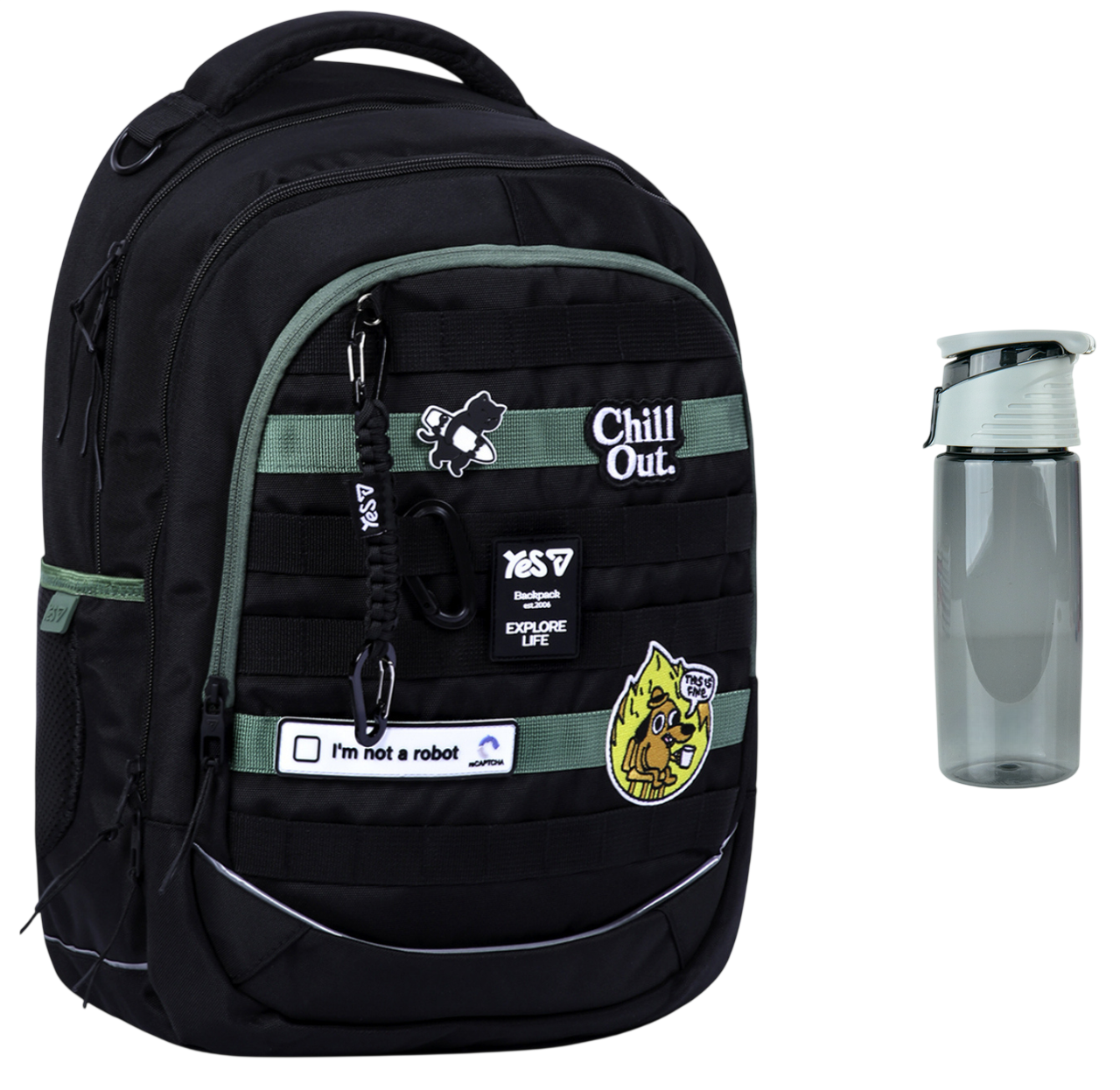 Рюкзак школьный YES TS-59L Chill Out 550411 и бутылка для воды 550 мл (3028088292)