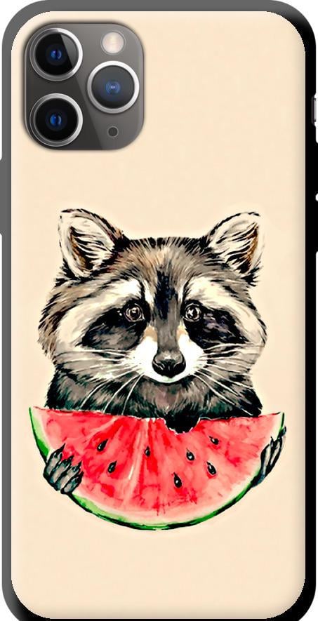 Чехол на iPhone 11 Pro Max Енотик с арбузом (4605b-1723-42517)