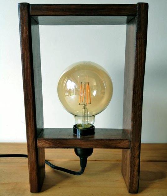 Светильник настольный из дерева Рутенда Капучино (НСС-008909)