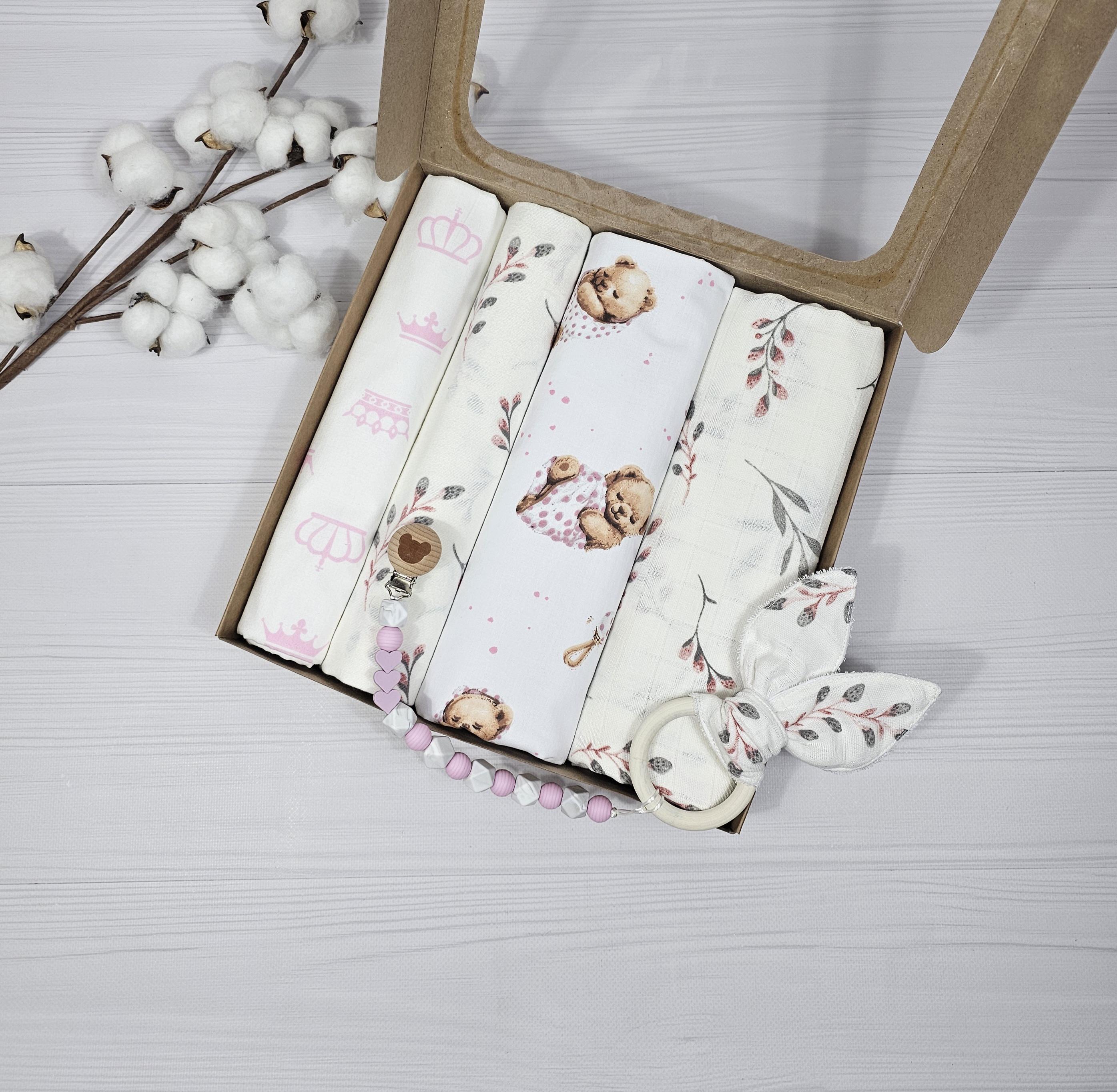 Набор детских пеленок A.L.Babybox Веточки с муслином Белый (NA 29379170)