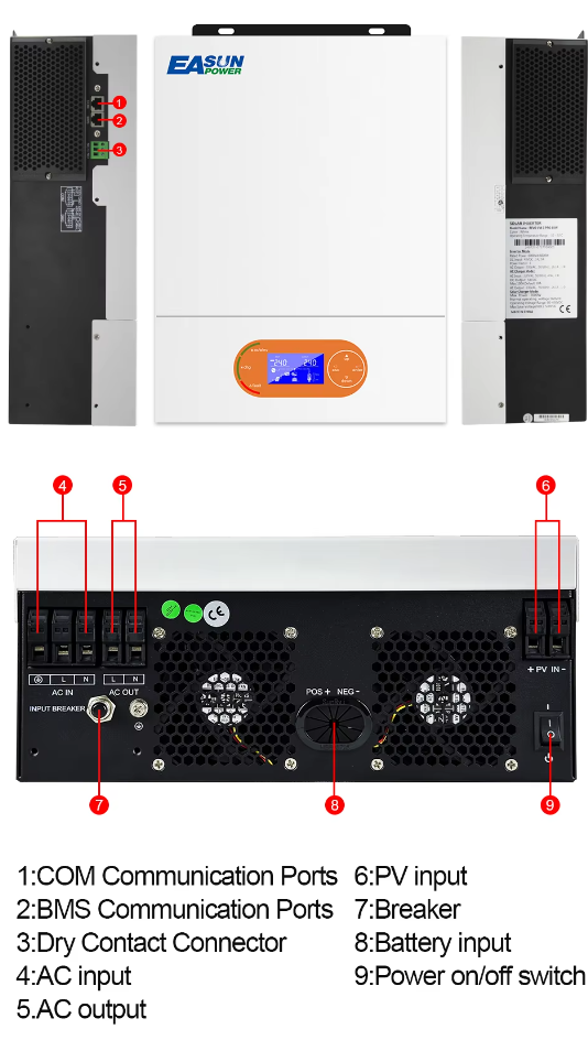 Инвертор гибридный 4кВт 24В Easun SMR-II-4KW Wi-Fi чистая синусоида - фото 2