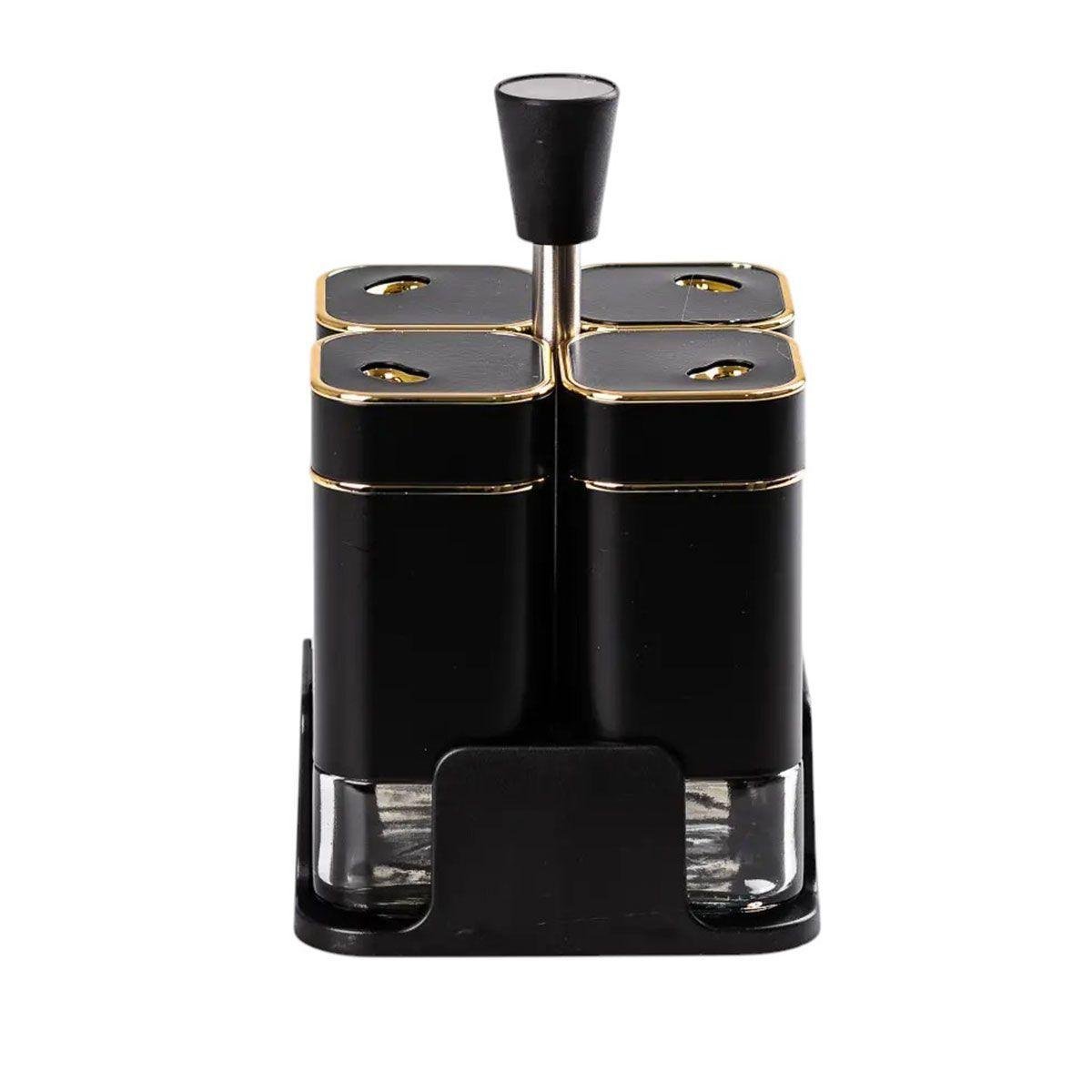 Набір для спецій на підставці 4 предмети 10х10х17 см ємності для приправ 120 мл