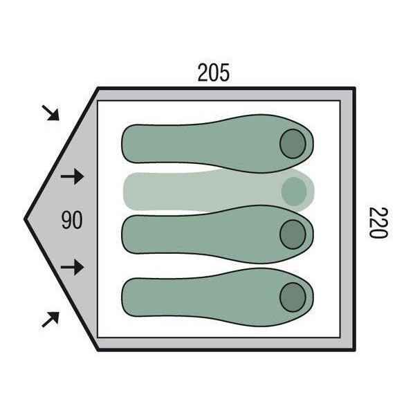 Палатка Pinguin Serac 3-4 Green (133) - фото 2