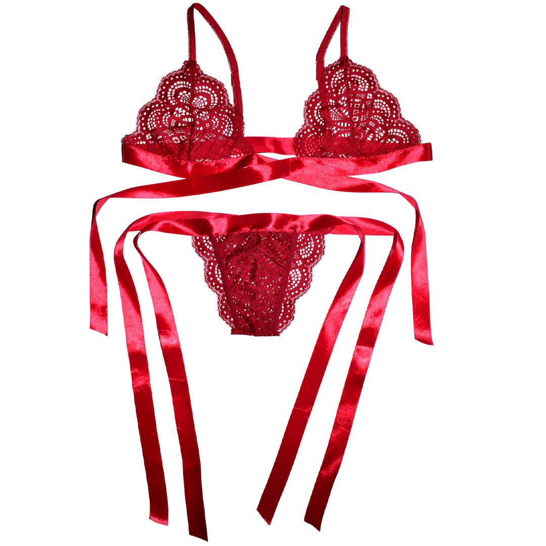 Комплект нижньої білизни S Бордовий (98919_42) - фото 5 Комплект нижньої білизни S Бордовий (98919_42) - фото 5