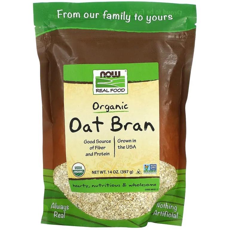 Овсяные отруби Now Foods Real Food Organic Oat Bran 397 г (1038722389)