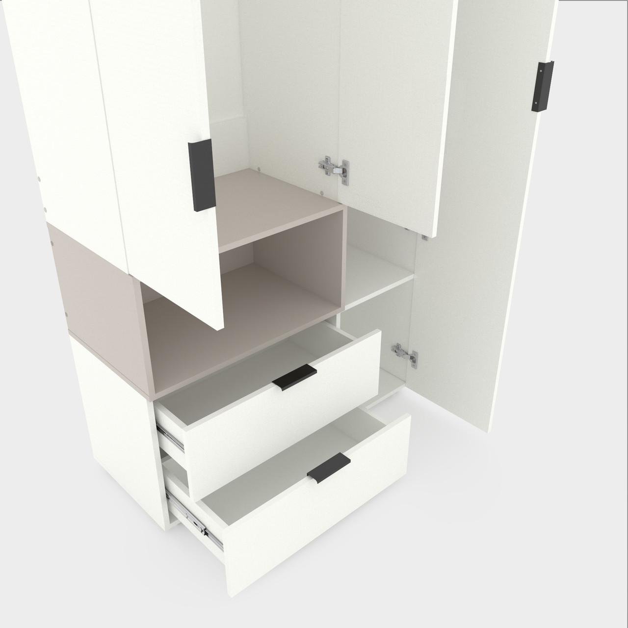 Шкаф Metkas Home A002L ЛДСП 1000x420x2300 мм Белый Снег/Кашемир - фото 3 Шкаф Metkas Home A002L ЛДСП 1000x420x2300 мм Белый Снег/Кашемир - фото 3