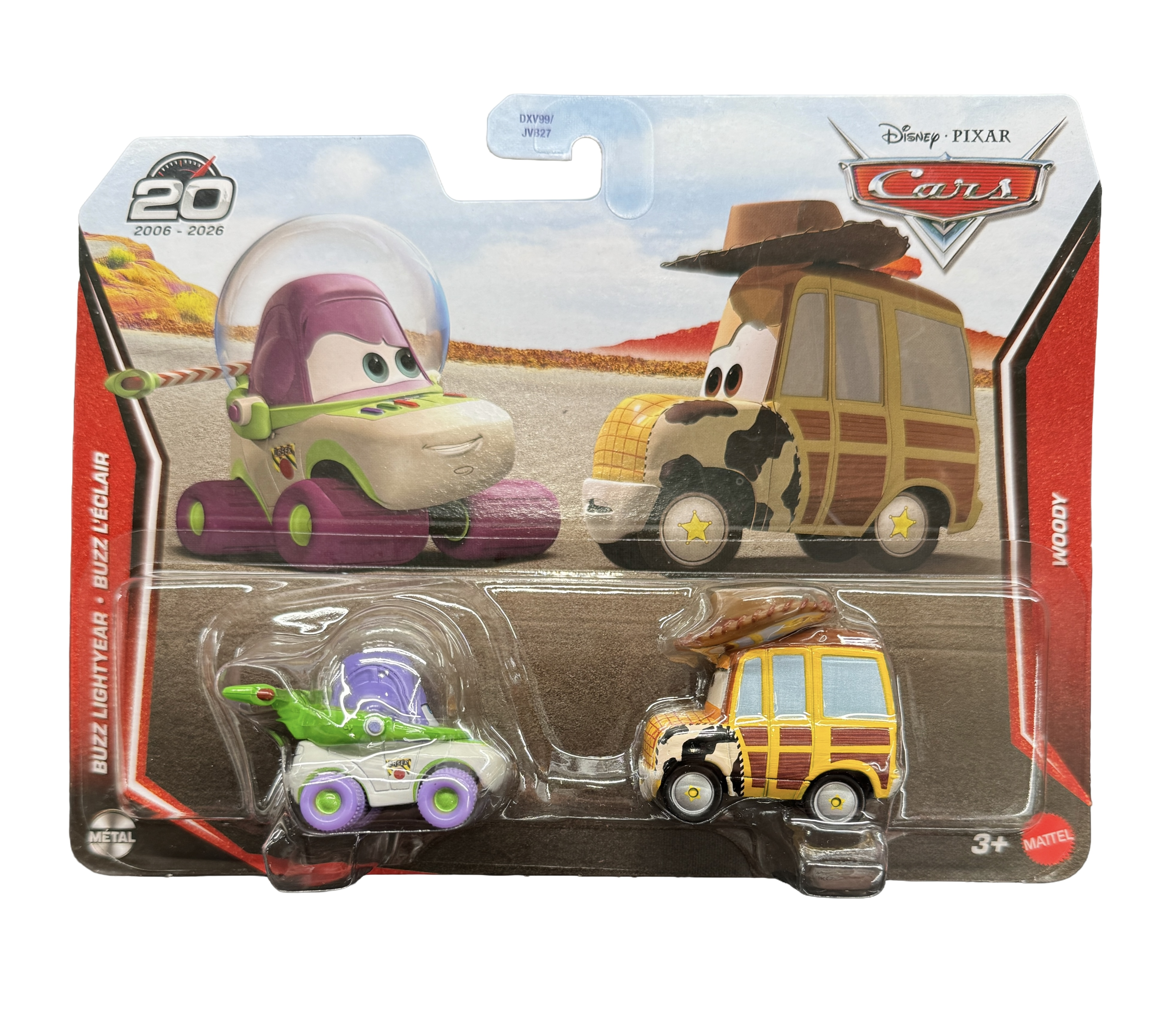 Набор автомобилей машинок Mattel Disney Pixar Cars Buzz Lightyear & Woody база Лайтер и Вуди Коллекция 2026 к 20-летию Тачки (35741140)