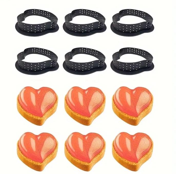 Кільце перфороване для випікання тартів Серце 9 см тефлон 1 шт. (2784585225) - фото 3 Кільце перфороване для випікання тартів Серце 9 см тефлон 1 шт. (2784585225) - фото 3