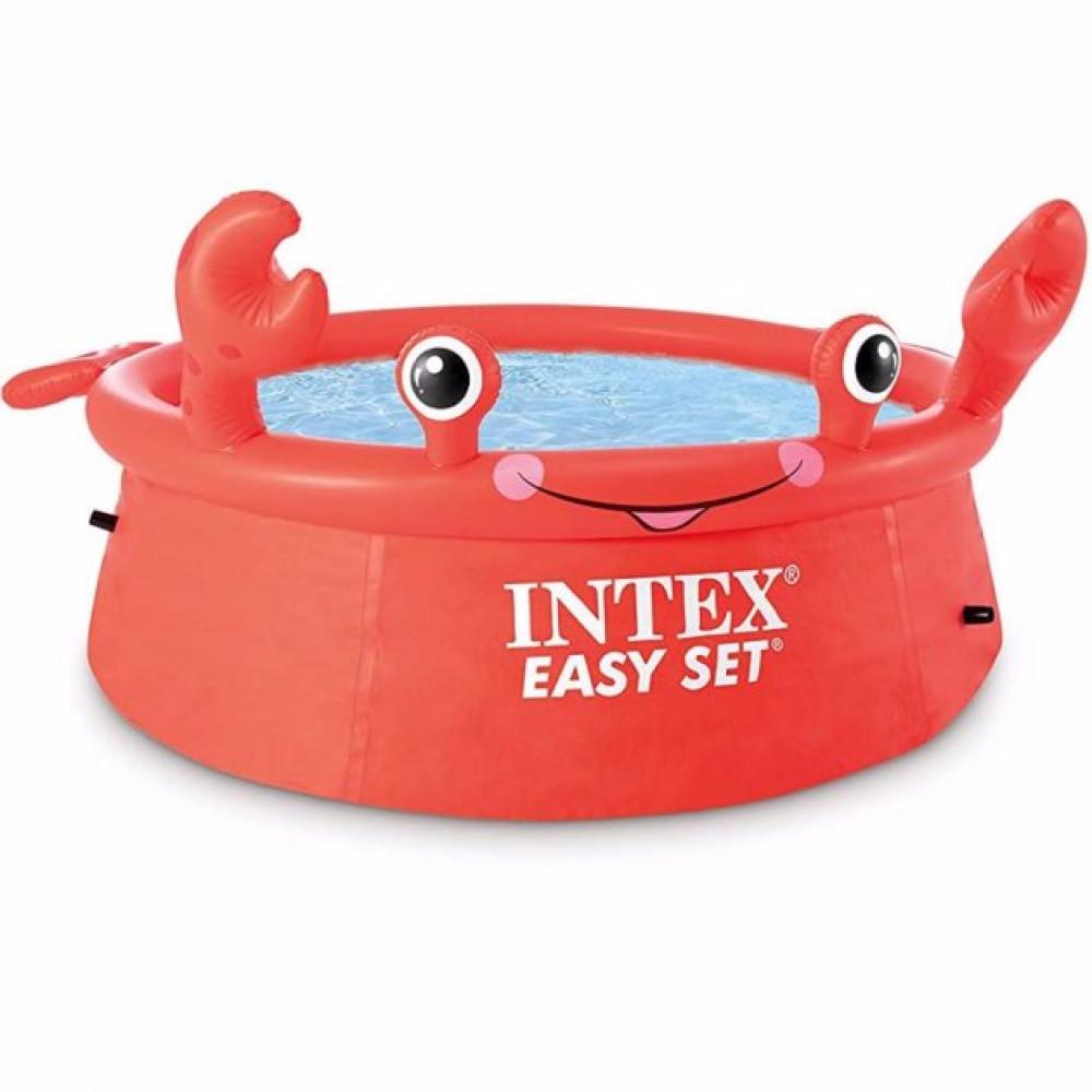 Надувной бассейн детский от 3 лет Intex 26100 Краб 183х51 885л Красный