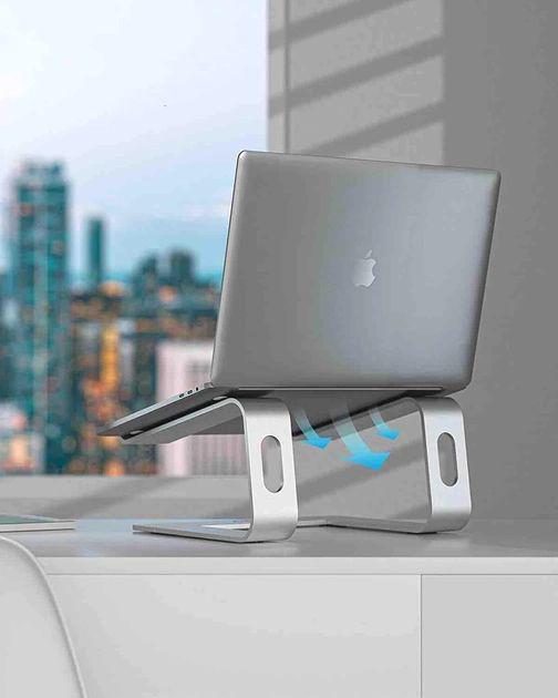 Алюмінієва підставка для ноутбука Aluminum Laptop Stand Silver (12674221) - фото 11