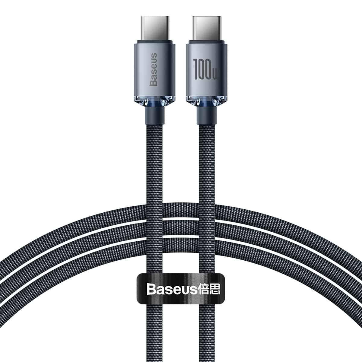 Кабель синхронізації Baseus Crystal Shine Series Type-C 100W 2m Cable, Black