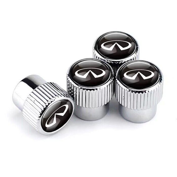 Набор защитных колпачков на ниппель SUNROZ Caps для Инфинити Premium Style Silver Infiniti 4 шт. (A-67619)