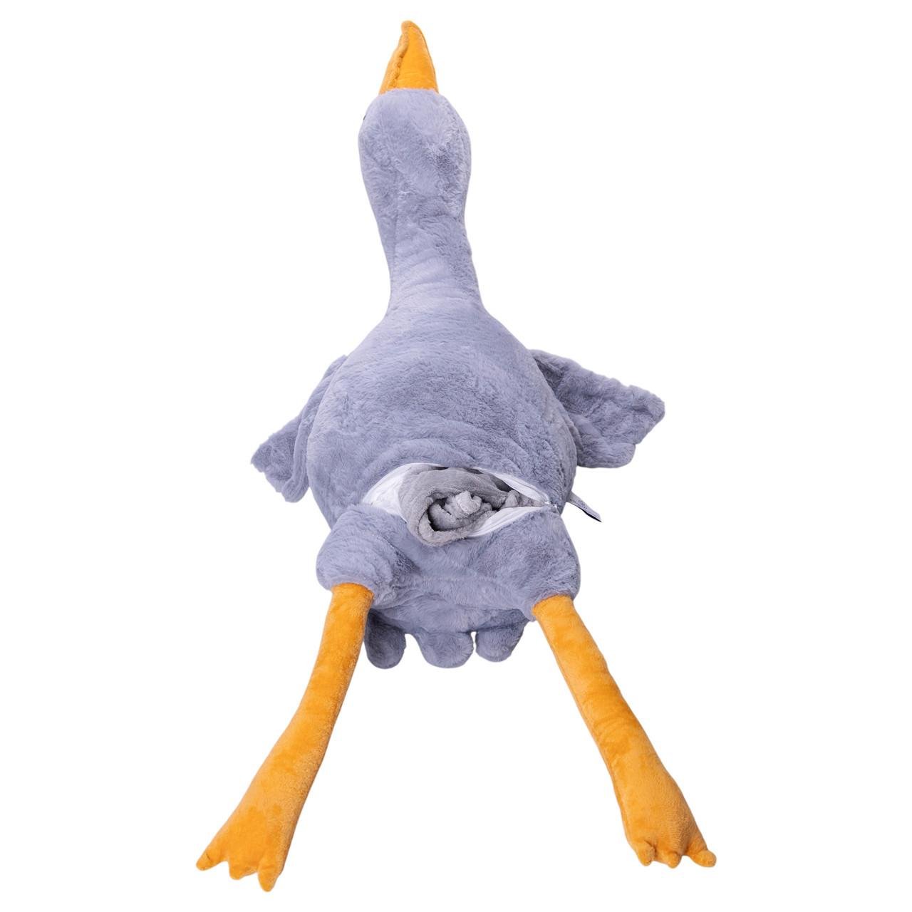 Мягкая игрушка-подушка с пледом Гусь-обнимусь Colorful Home 89 см Серый (520-1G) - фото 2