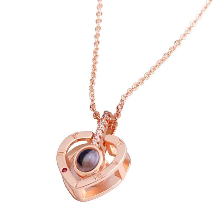 Кулон з ланцюжком Серце I love you 100 мовами світу Золотий (1650872818)