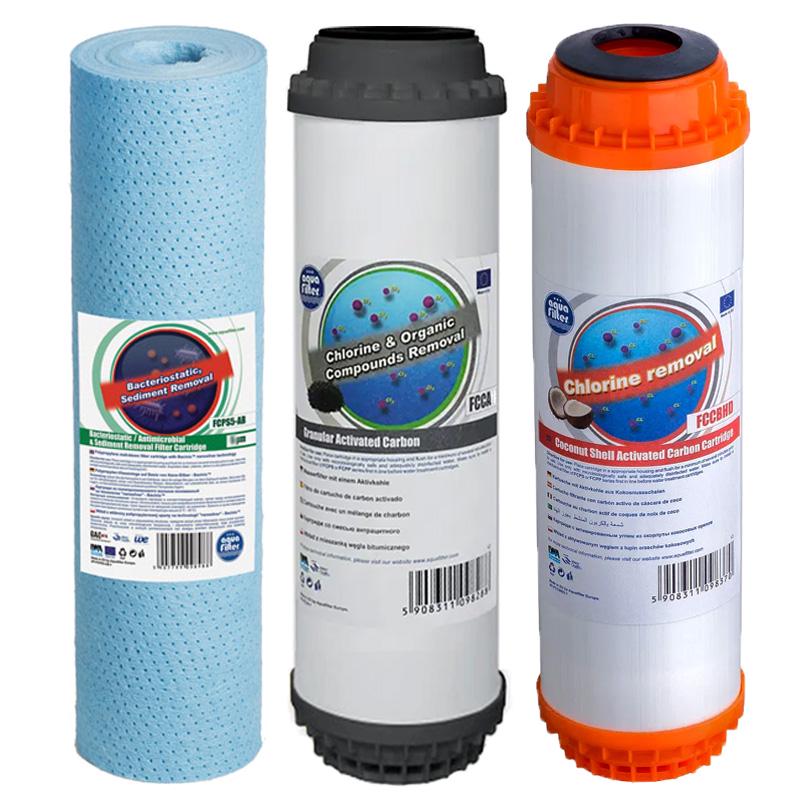 Набор картриджей Aquafilter кокосовый активированный уголь антибактериальный (556633025)