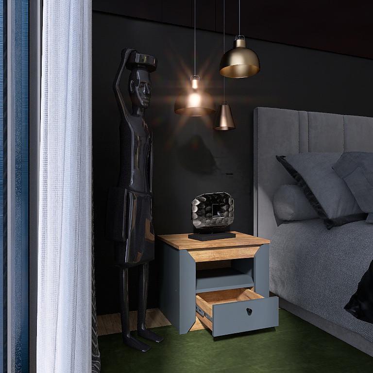 Тумба приліжкова Еверест Нордік-500 50х37,8х42 см Дуб крафт золотий/Графітовий (ЕВ20669) - фото 5 Тумба приліжкова Еверест Нордік-500 50х37,8х42 см Дуб крафт золотий/Графітовий (ЕВ20669) - фото 5