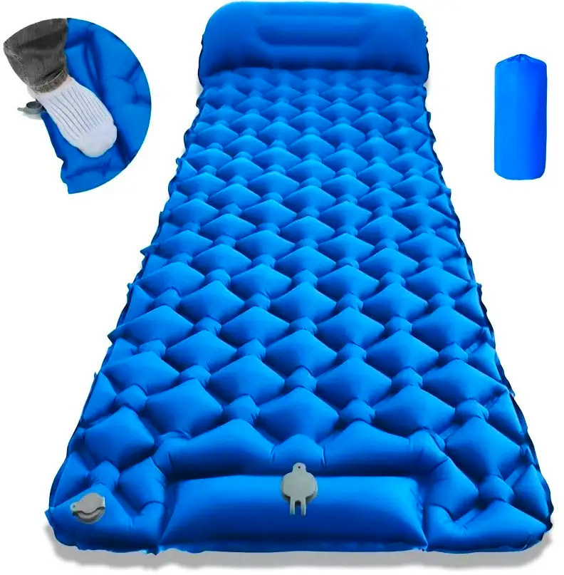 Матрац надувний із вбудованим насосом 195х60 см Синій (30241324) - фото 9