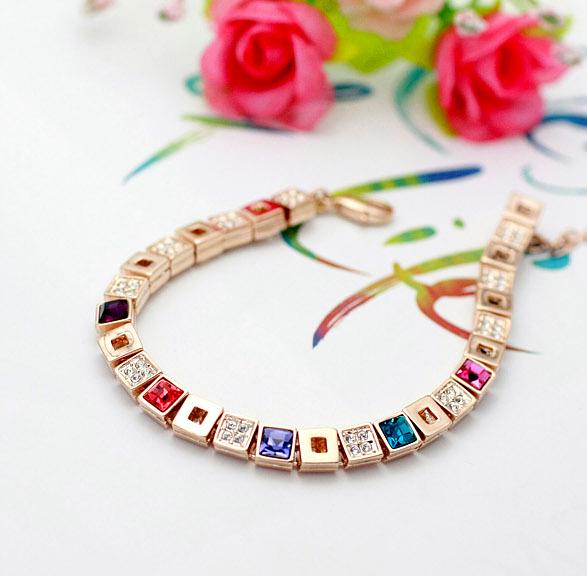 Браслет с кристаллами Сваровски 31296a Italina Разноцветные