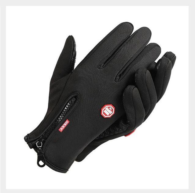 Перчатки на зиму мужские водоотталкивающие сенсорным XL Черный (295) - фото 5