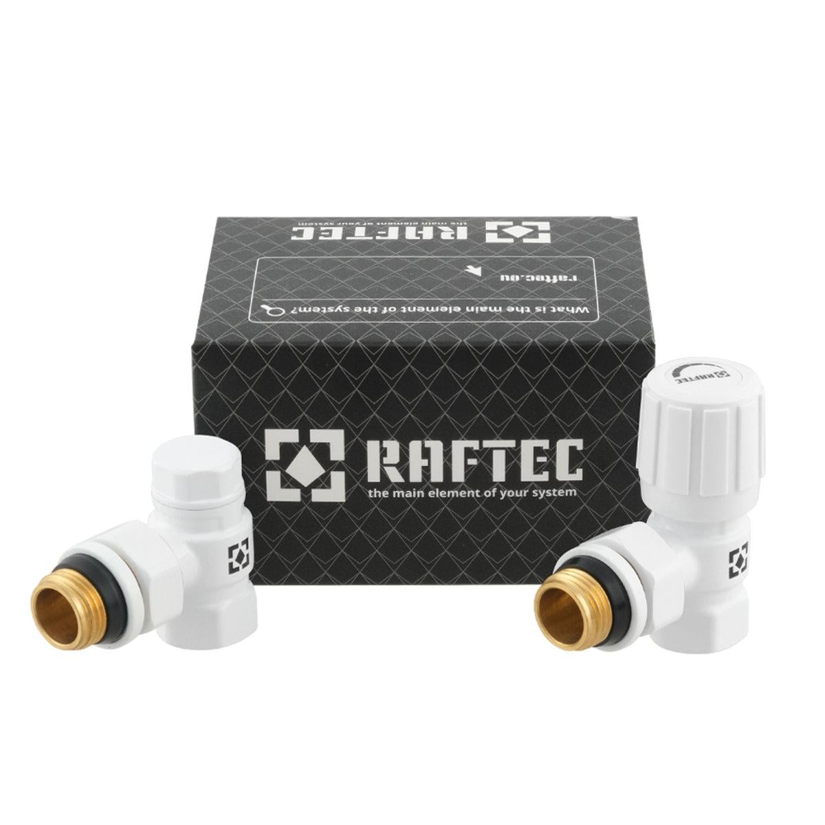 Комплект для подключения радиатора Raftec WHITE 1/2" угловой DKU11-W (SW-98653)