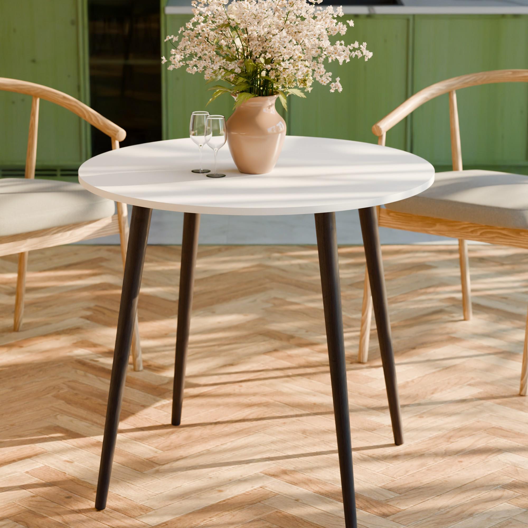 Стол круглый Неман СЭТ-4 Белый/Венге (558960) - фото 2 Стол круглый Неман СЭТ-4 Белый/Венге (558960) - фото 2